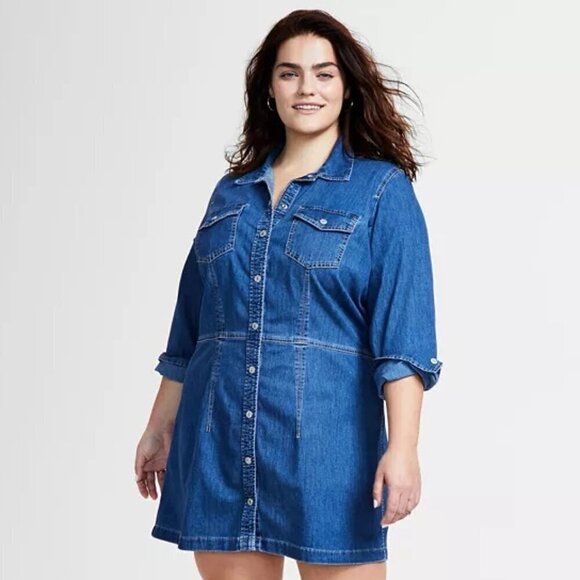 Levi's Dresses & Skirts - LEVI'S Snap Button-Down Denim Dress women's long sleeve 1X cowgirl western